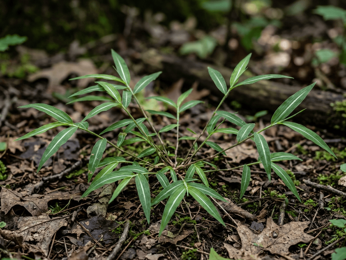pasto japonés (Microstegium vimineum), planta completa