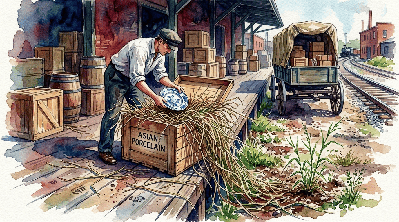 Escena histórica ilustrada de pasto japonés