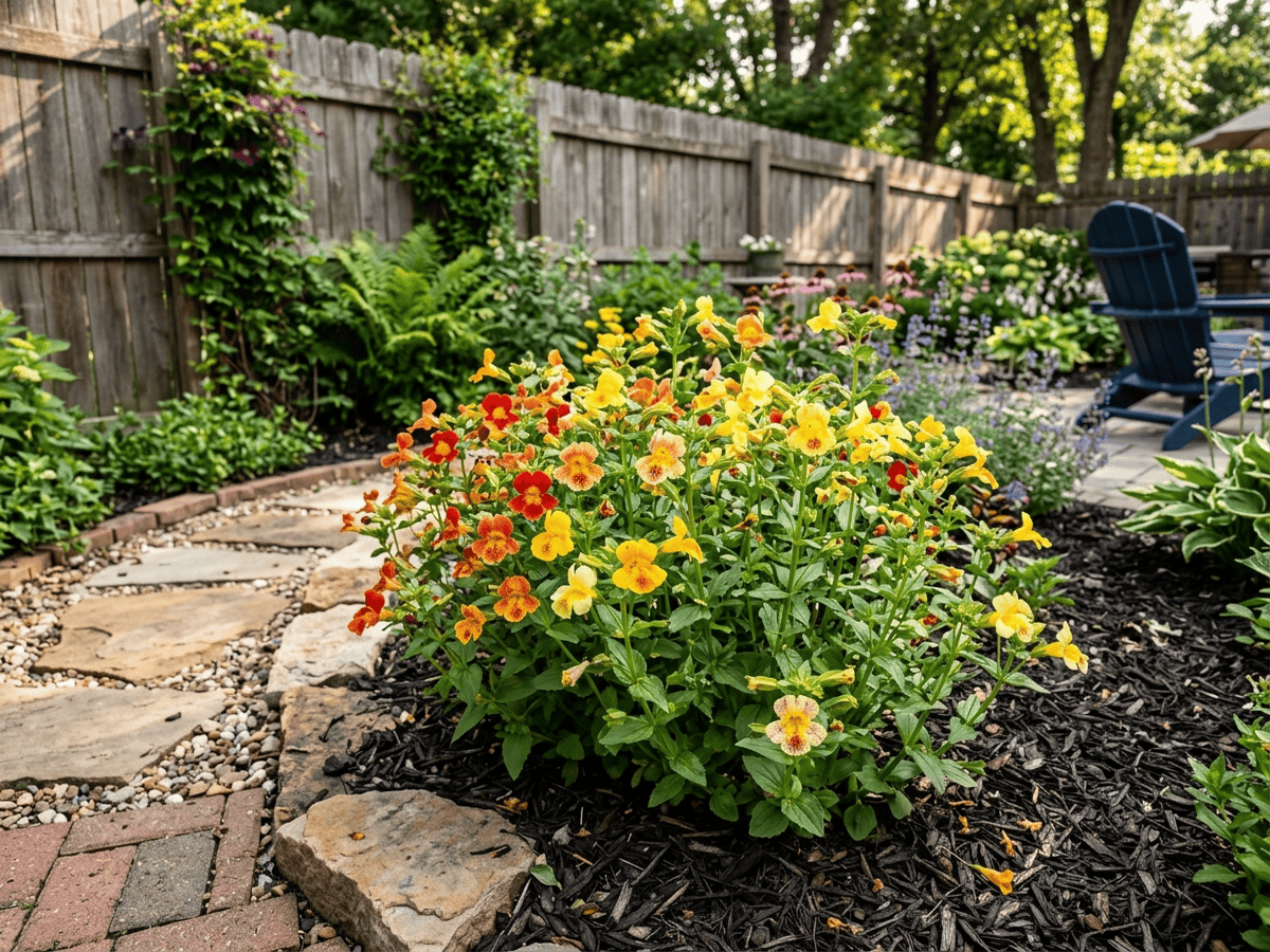 Monkey Flower in a garden setting