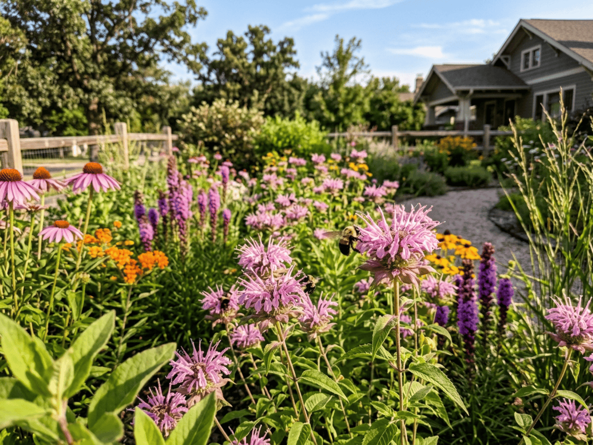 Eastern Beebalm in a garden setting
