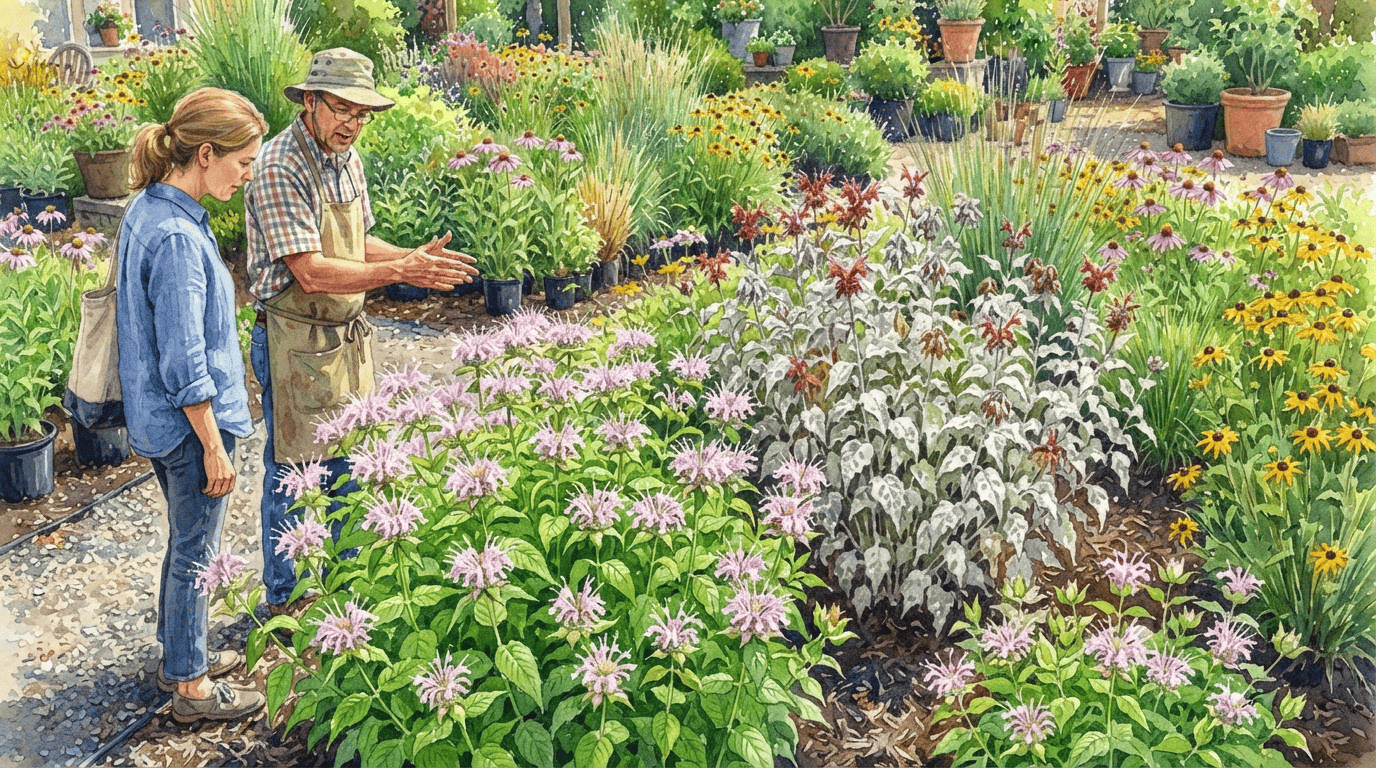 Illustrated historical scene for Eastern Beebalm