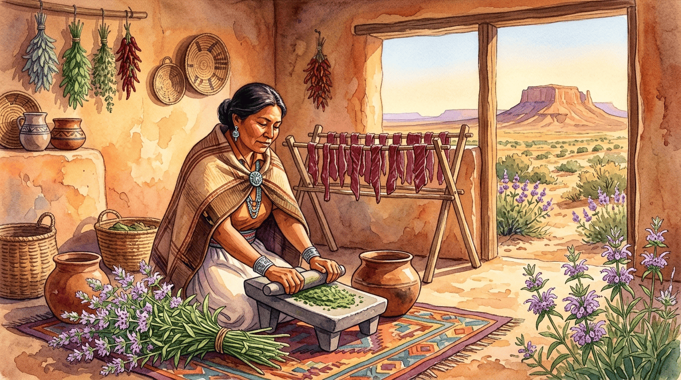 Illustrierte historische Szene zu Zitronen-Indianernessel