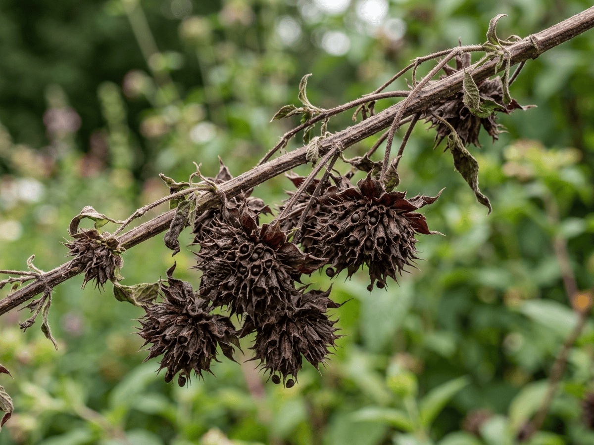 Scarlet Beebalm — close-up of leaves and flowers