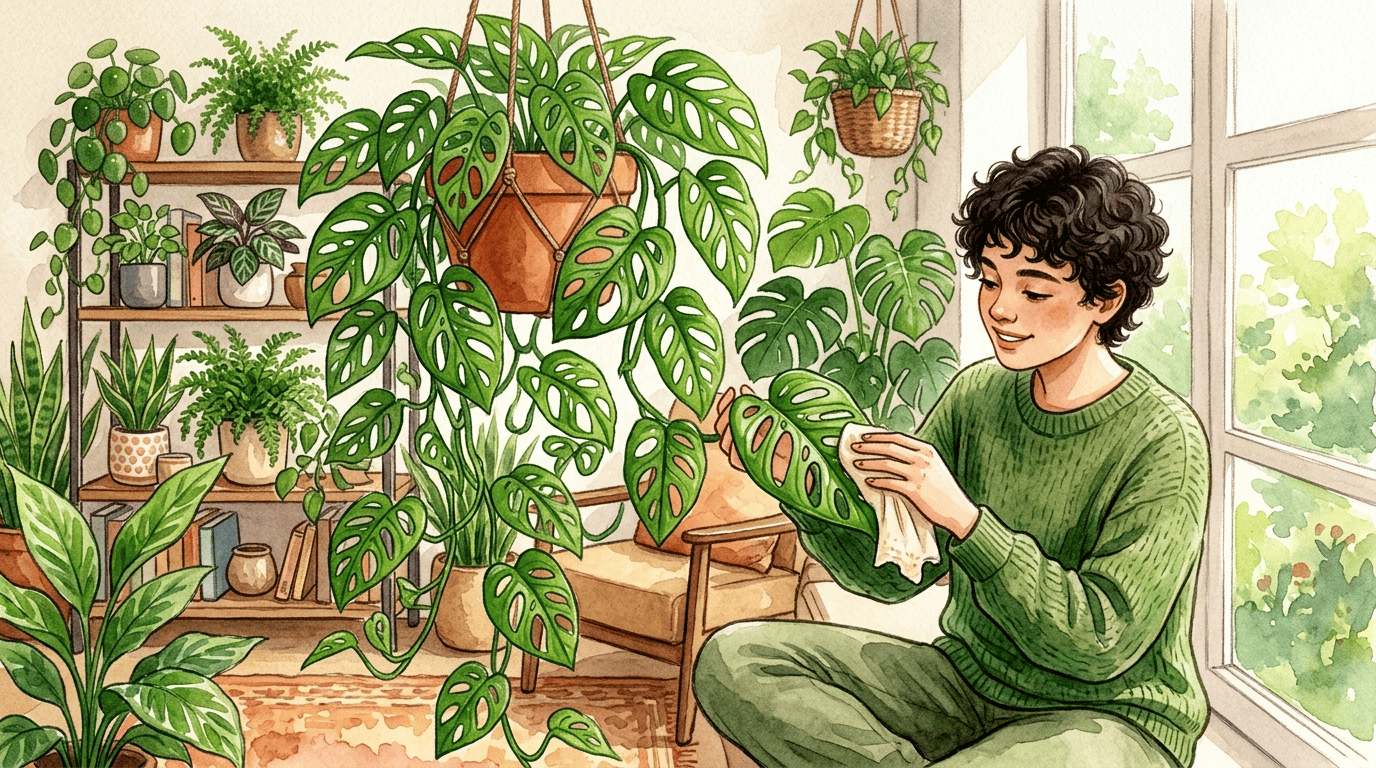 Scena storica illustrata per Monstera adansonii