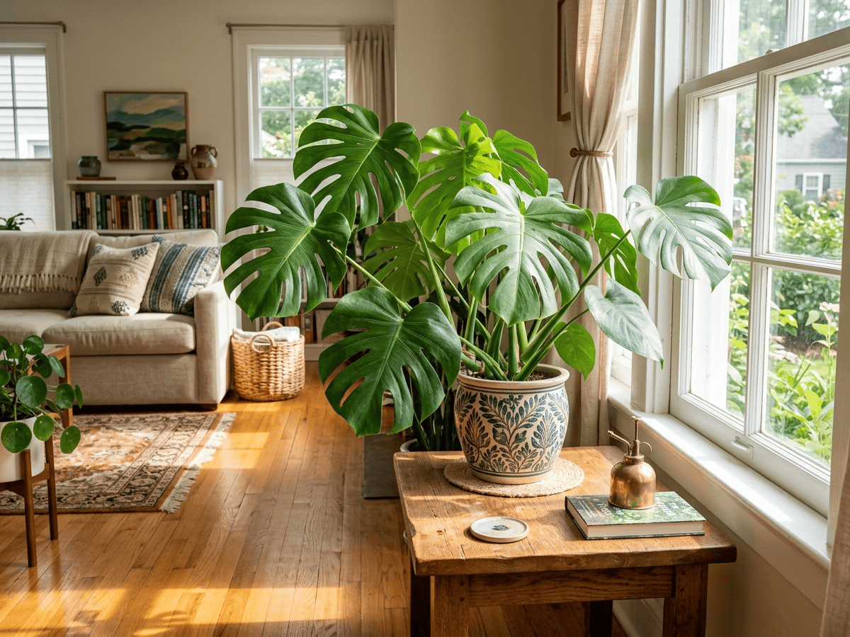 Monstera dans un jardin