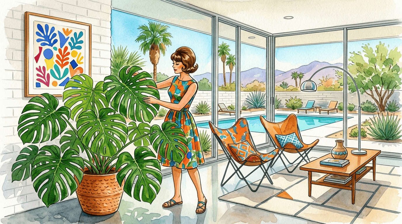 Scène historique illustrée pour Monstera
