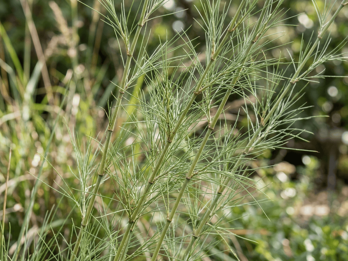 Muhlenbergia bambù — primo piano di foglie e fiori