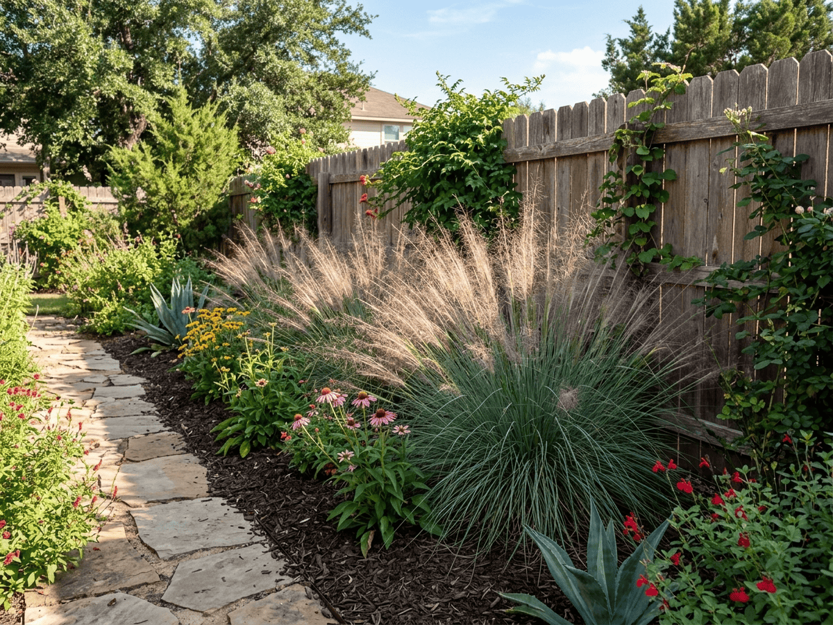 Muhlenbergie de Lindheimer dans un jardin
