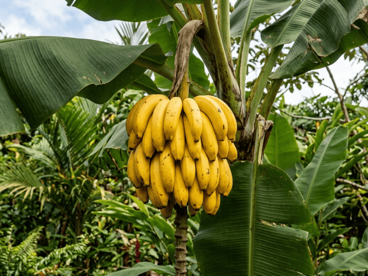 Cavendish Banana — close-up of leaves and flowers