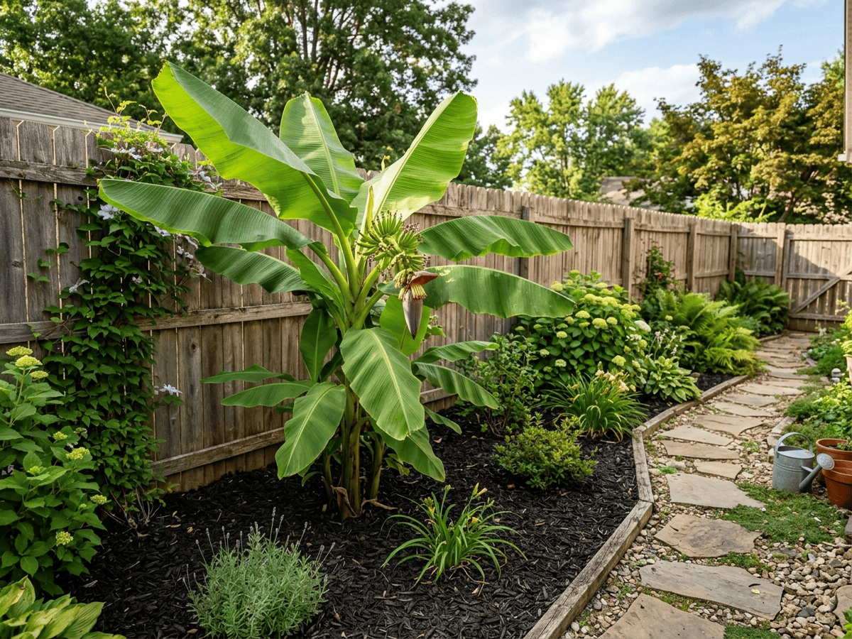 Cavendish Banana in a garden setting