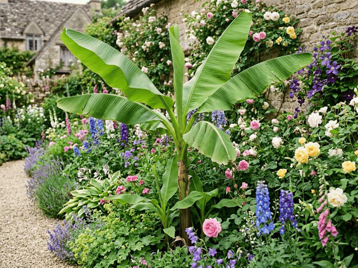 Japanische Faserbanane im Garten
