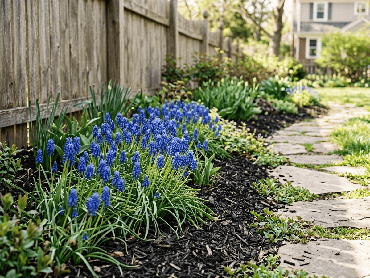 Muscari d'Armenia in giardino