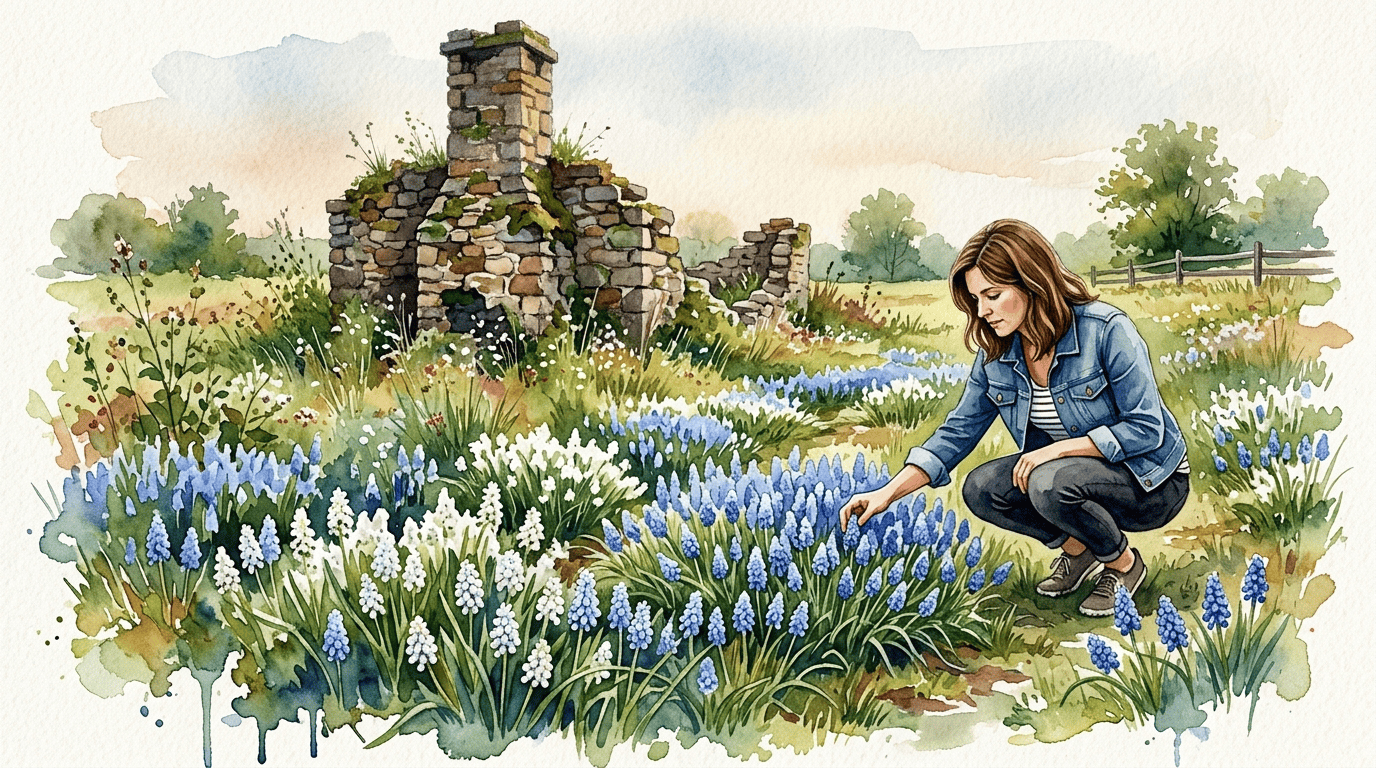 Illustrated historical scene for Common Grape Hyacinth