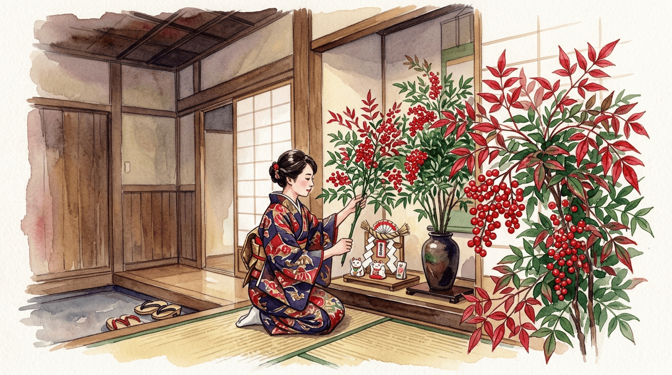 Illustrated historical scene for Heavenly Bamboo