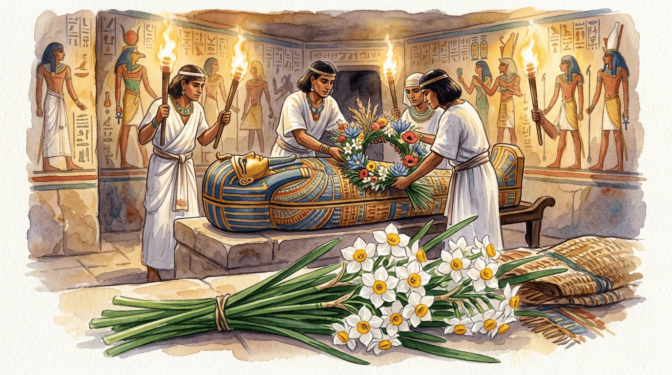 Scena storica illustrata per Narciso nostrale