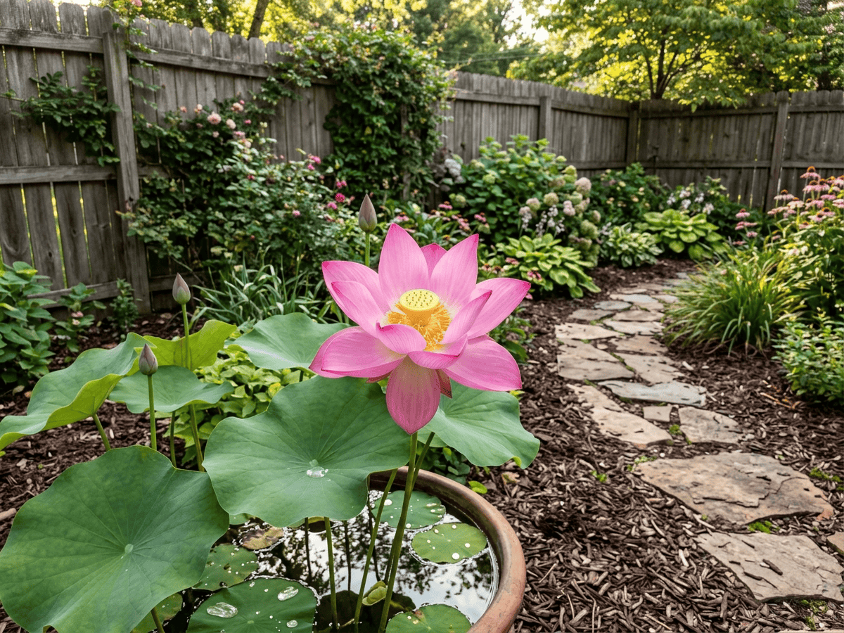 Lotus sacré dans un jardin
