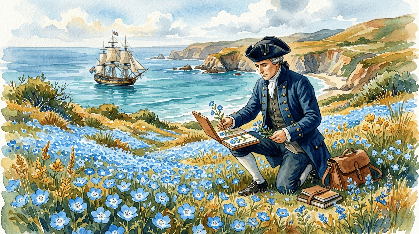 Illustrierte historische Szene zu Blaue Hainblume