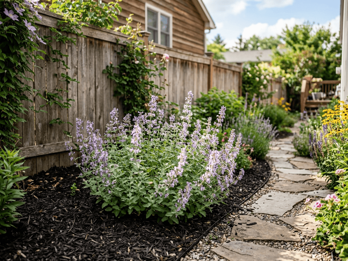 Catnip in a garden setting