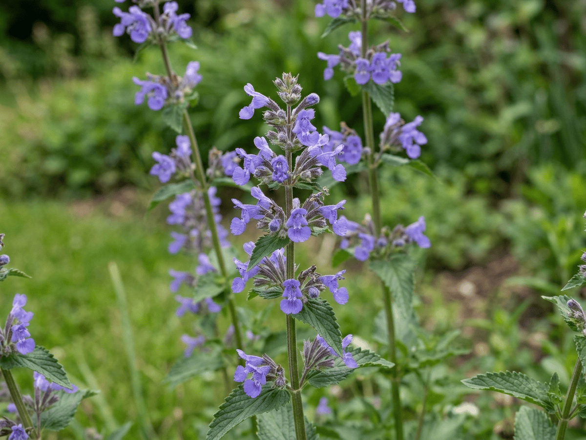 Nébeda siberiana — primer plano de hojas y flores