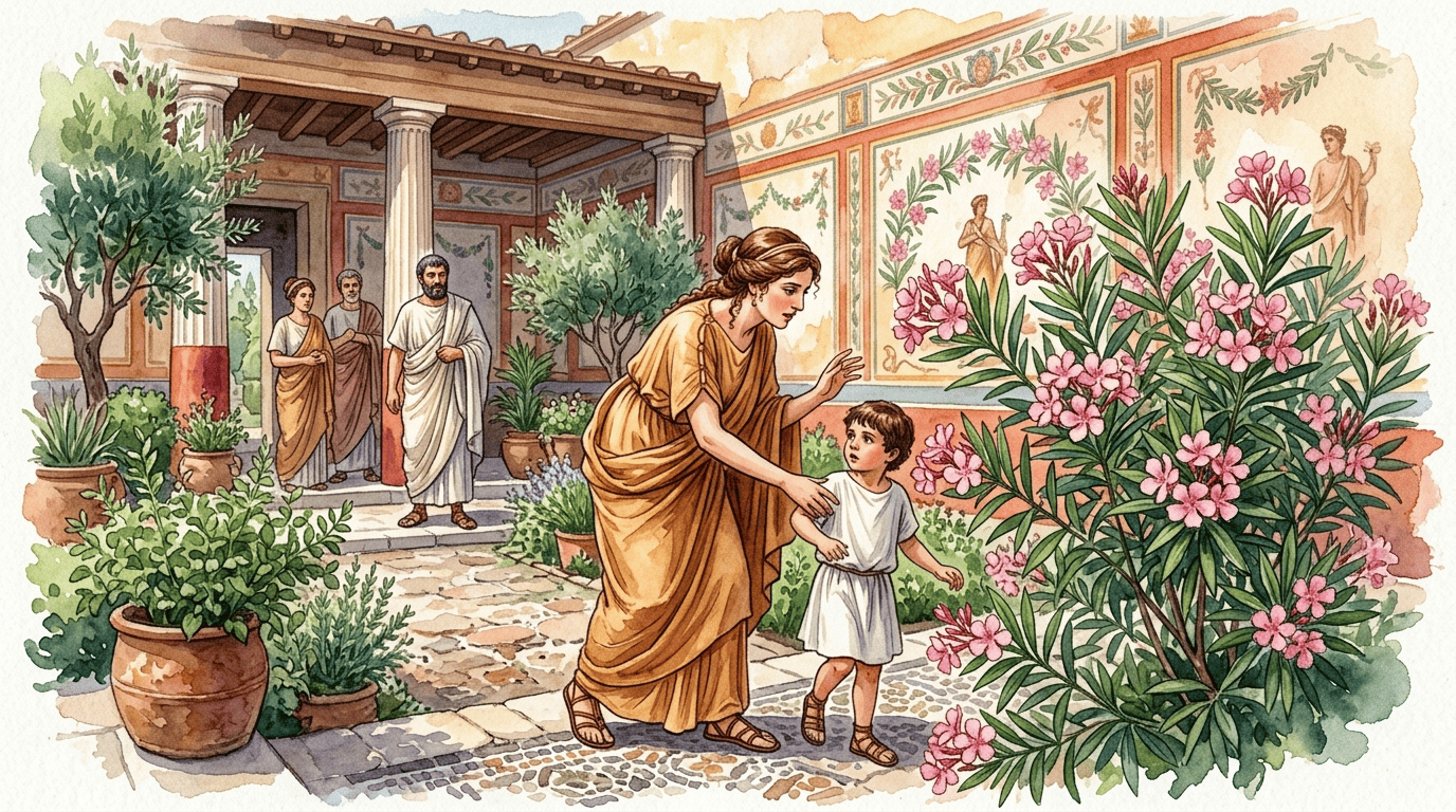 Illustrierte historische Szene zu Oleander