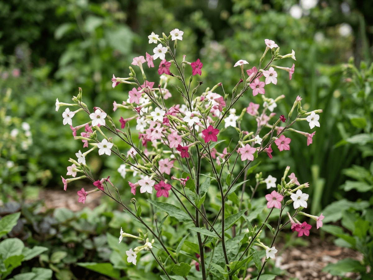 Nicotiana mutabilis — close-up of leaves and flowers