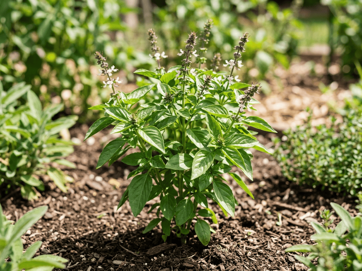 Albahaca Dulce (Ocimum basilicum), planta completa