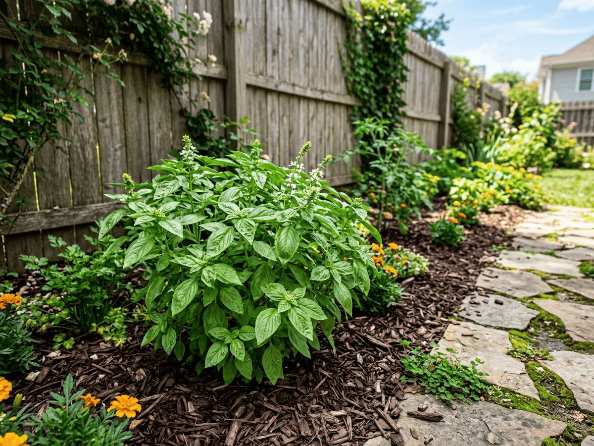 Albahaca Dulce en un jardín
