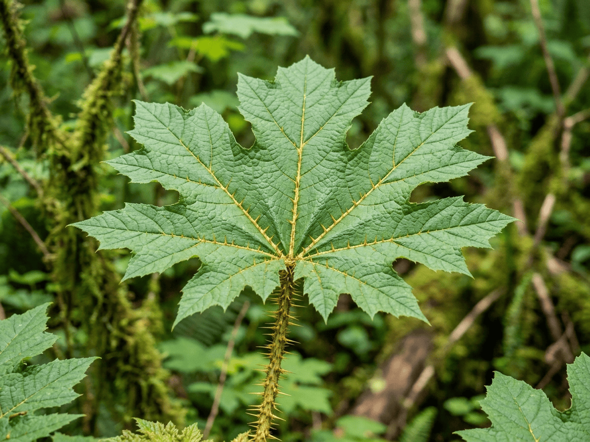 Devil's Club — close-up of leaves and flowers