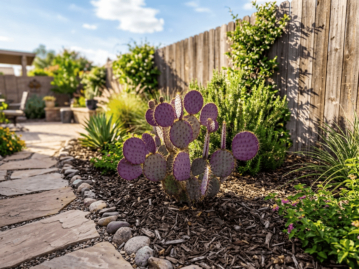 Santa Rita Pricklypear in a garden setting