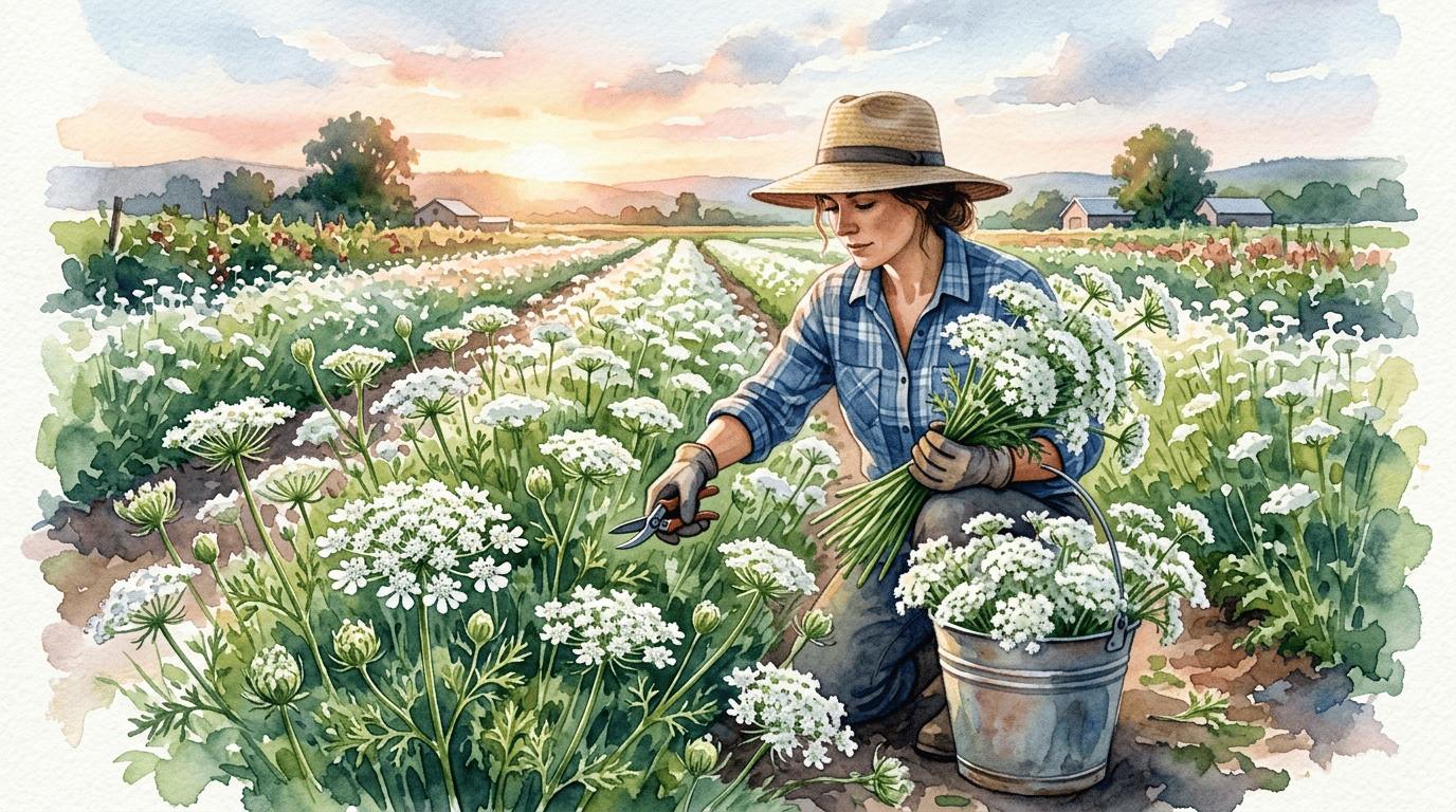 Illustrated historical scene for Large-Flowered Orlaya