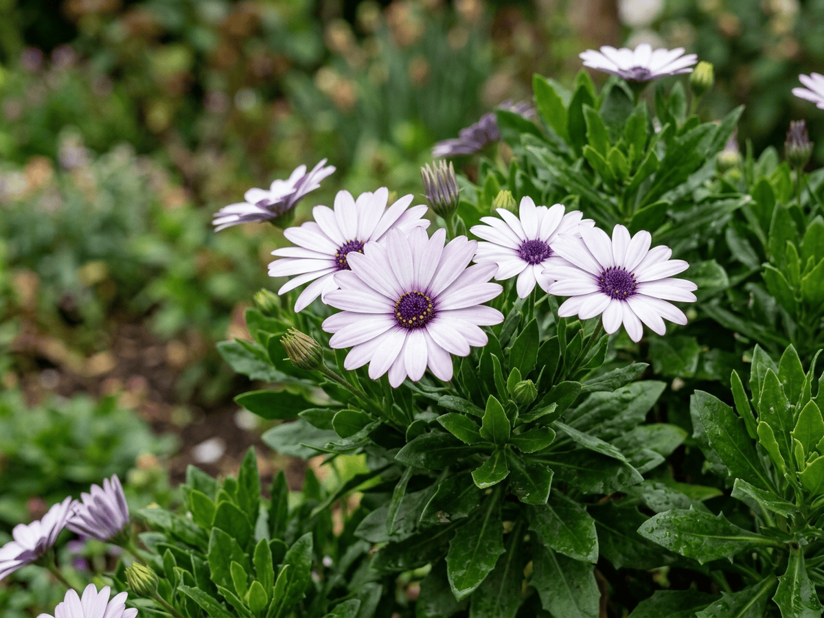 Kap-Margerite — Nahaufnahme von Blättern und Blüten