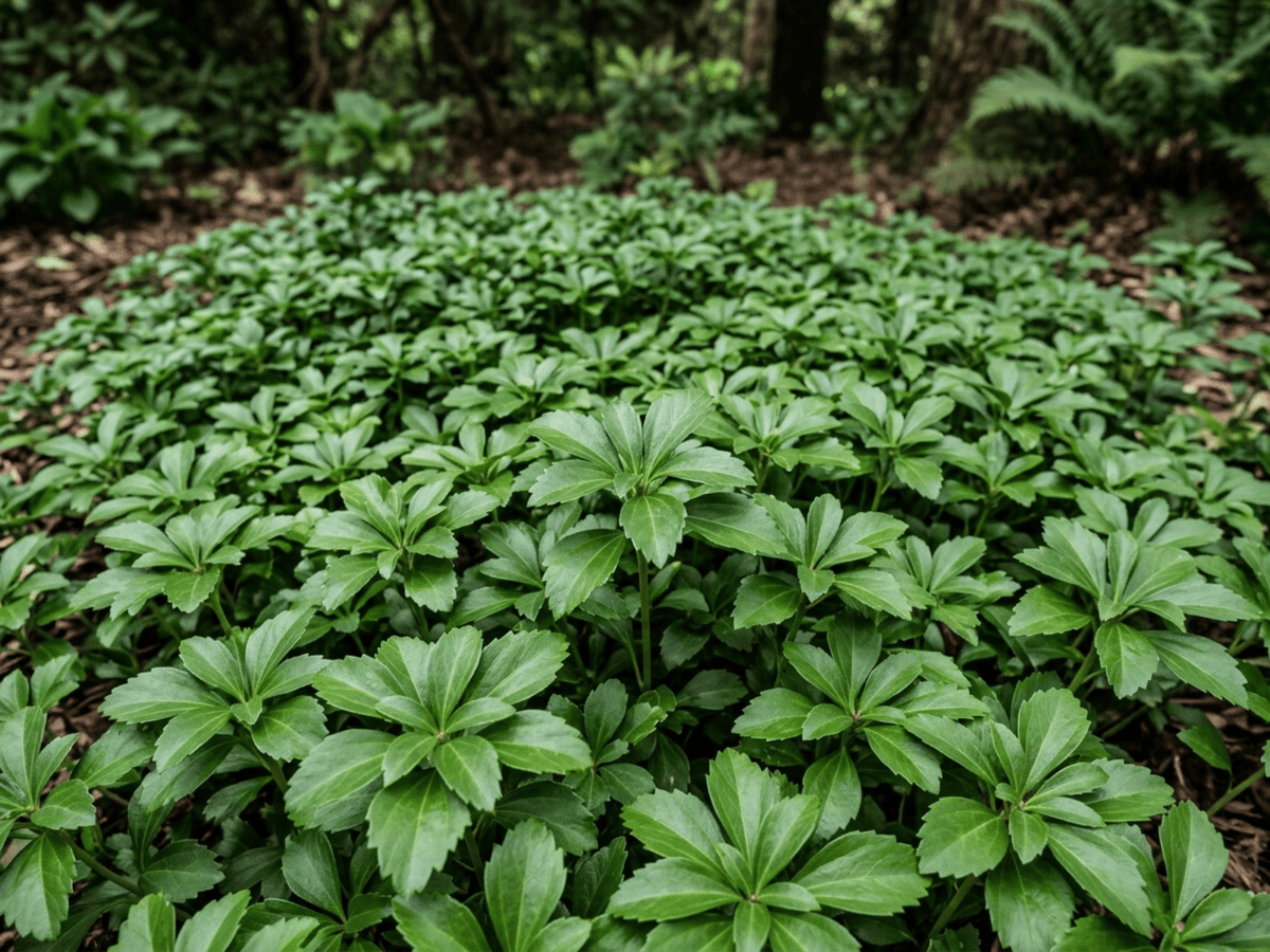 Pachysandre du Japon (Pachysandra terminalis), plante entière