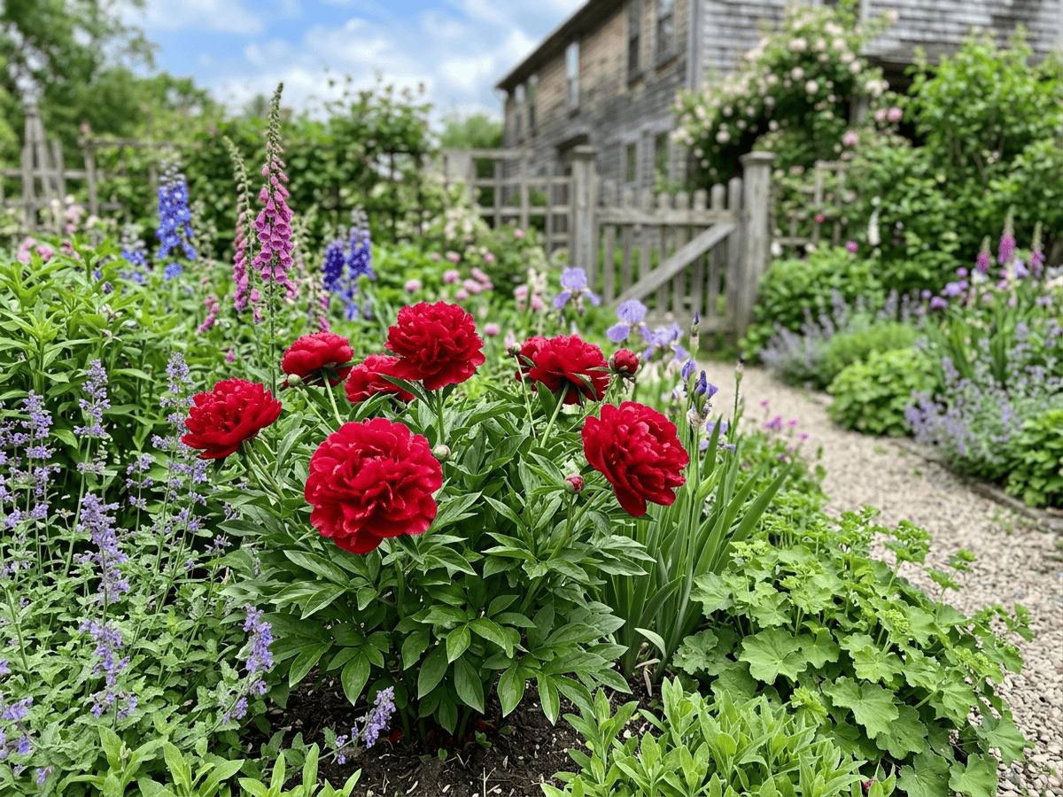 Common Peony in a garden setting