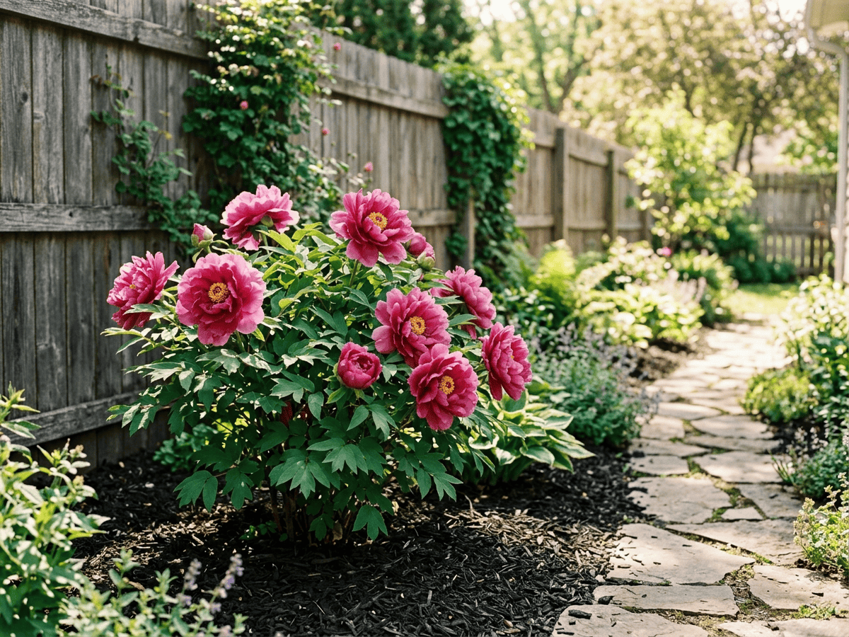 Tree Peony in a garden setting