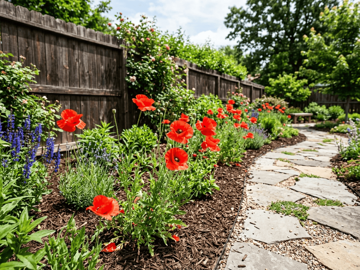 Coquelicot commun dans un jardin