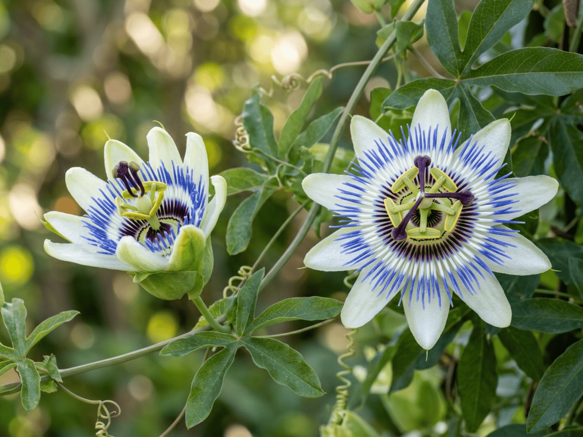 Blaue Passionsblume — saisonales Erscheinungsbild