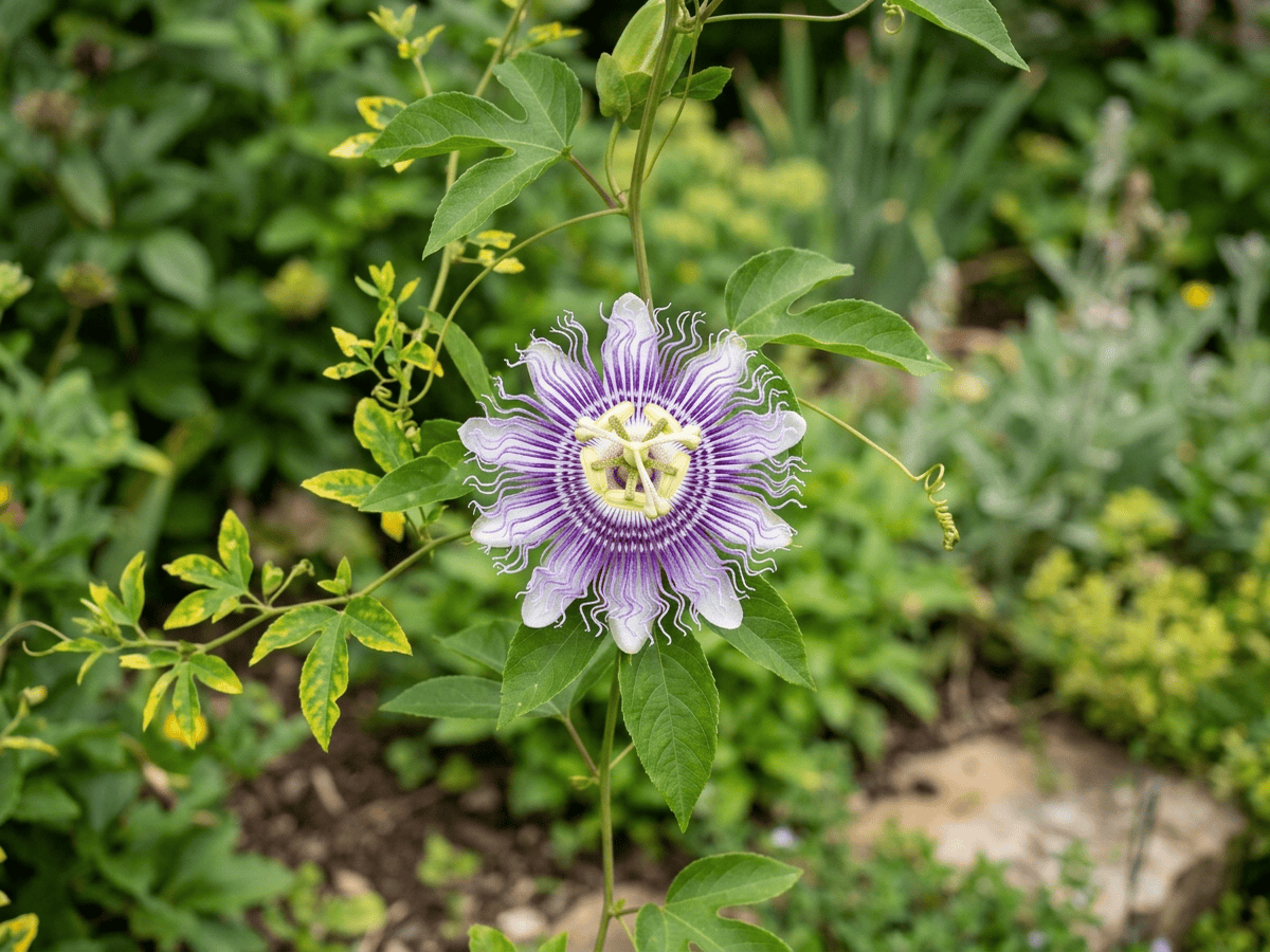 Purple Passionflower (Passiflora incarnata), whole plant