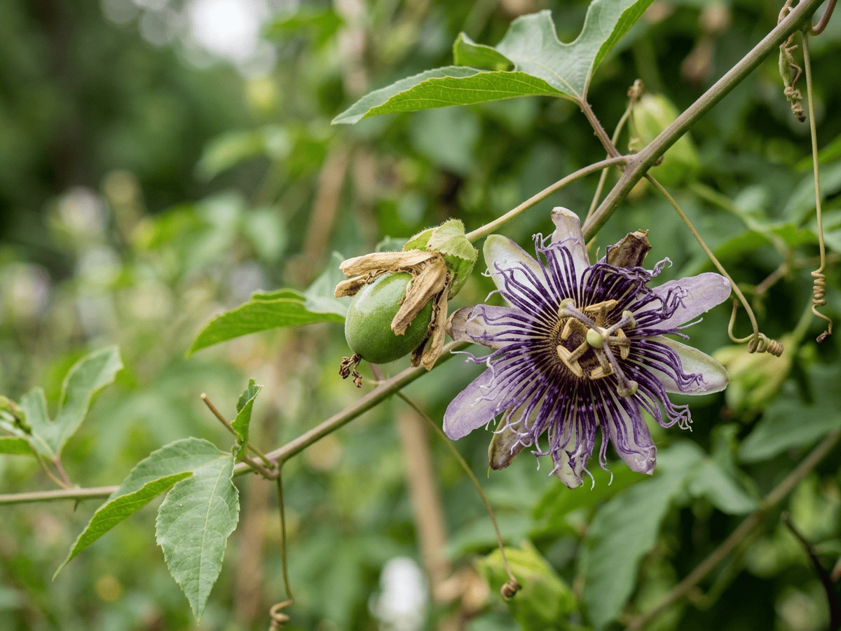Purple Passionflower — seasonal appearance