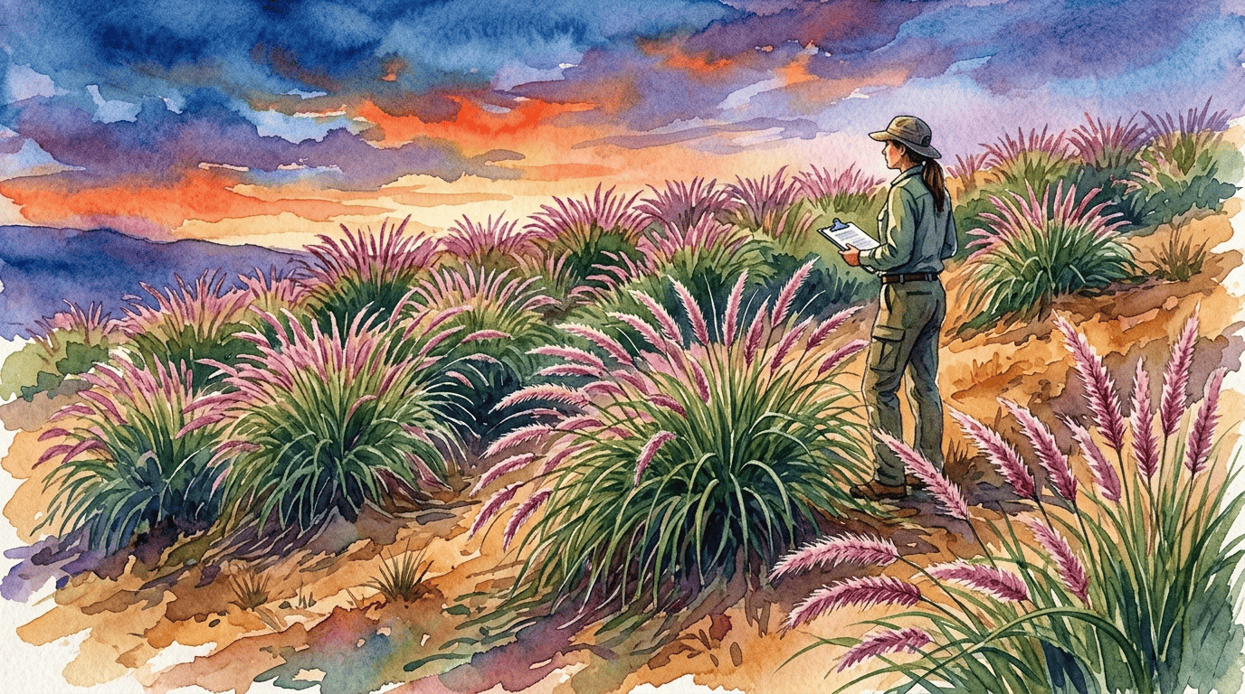 絨毛狼尾草歷史場景插畫
