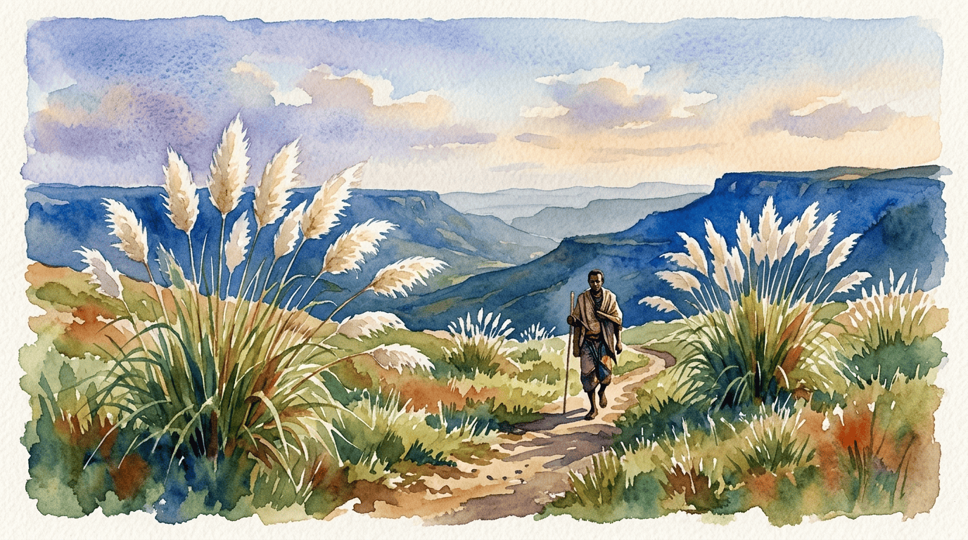 Scena storica illustrata per Penniseto lanceolato
