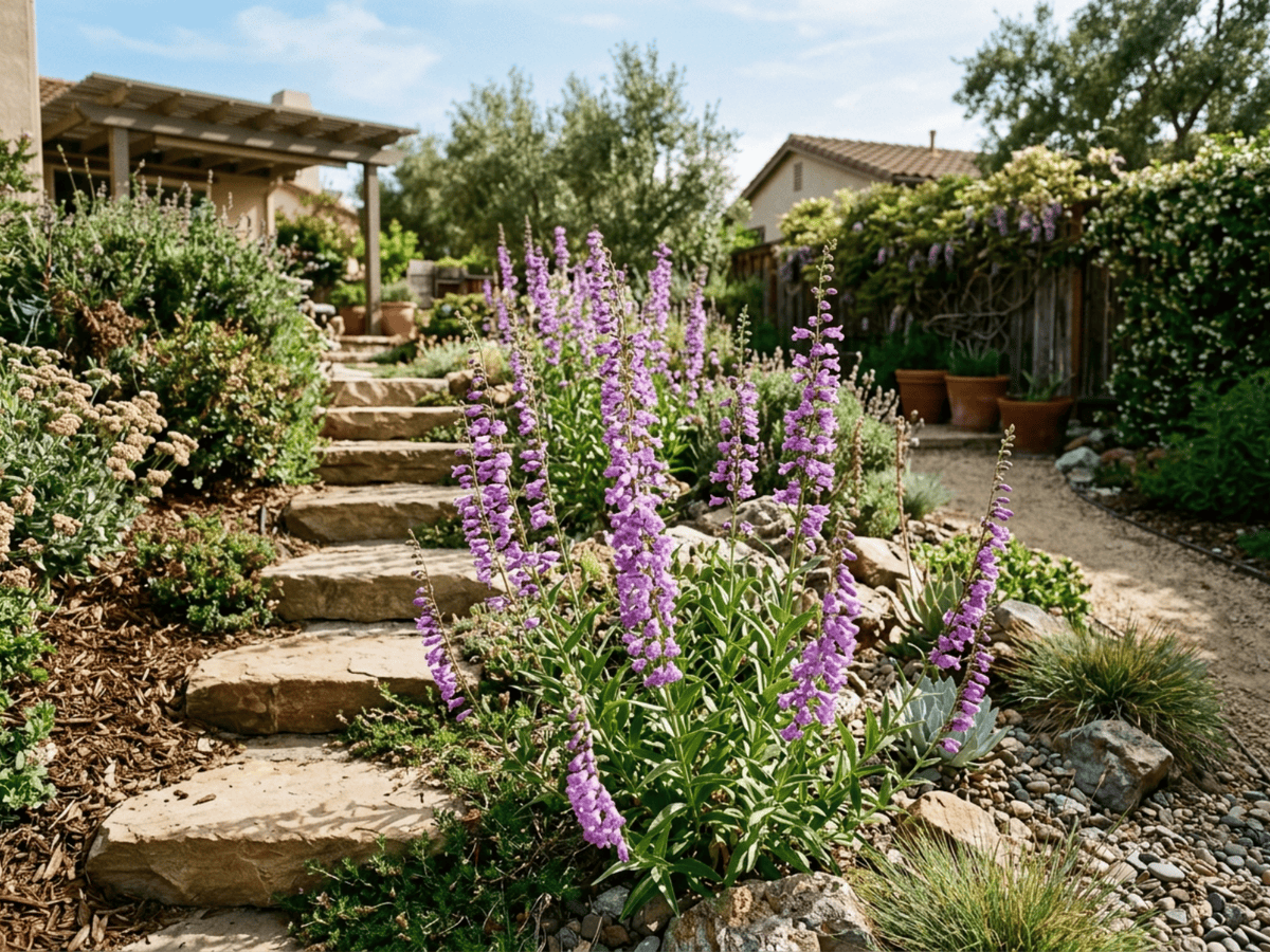 penstemon vistoso en un jardín