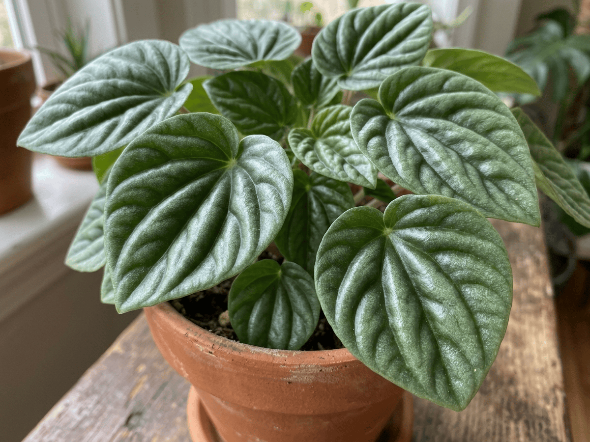 peperomia rugosa — primer plano de hojas y flores