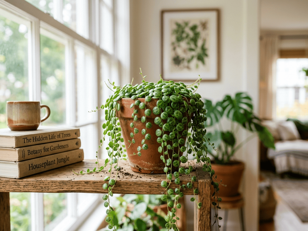Jade Necklace in a garden setting