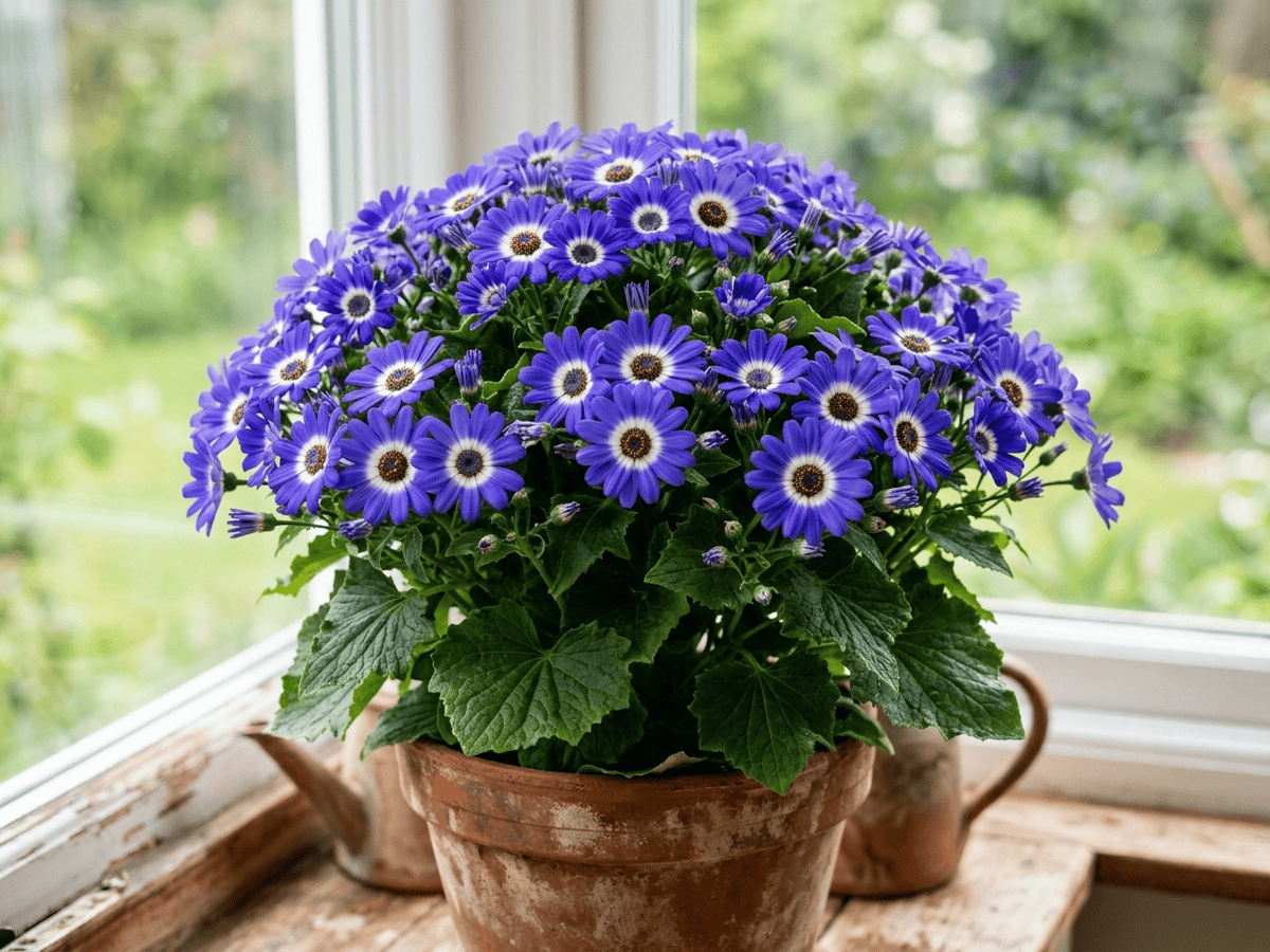 Florist's Cineraria (Pericallis x hybrida), whole plant