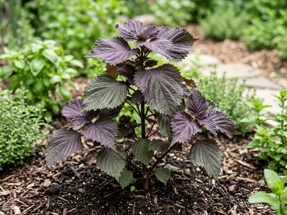 シソ(Perilla frutescens)の全体像