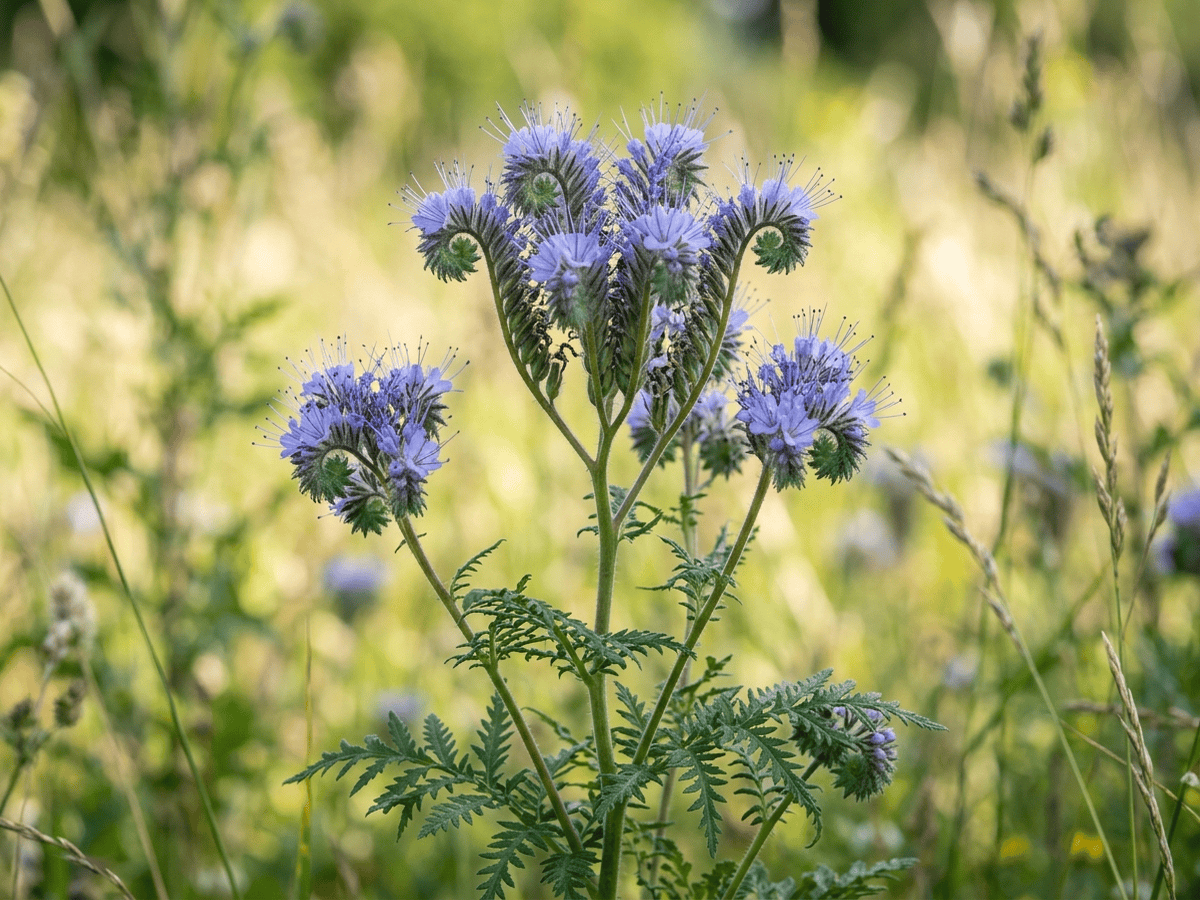 facelia (Phacelia tanacetifolia), planta completa