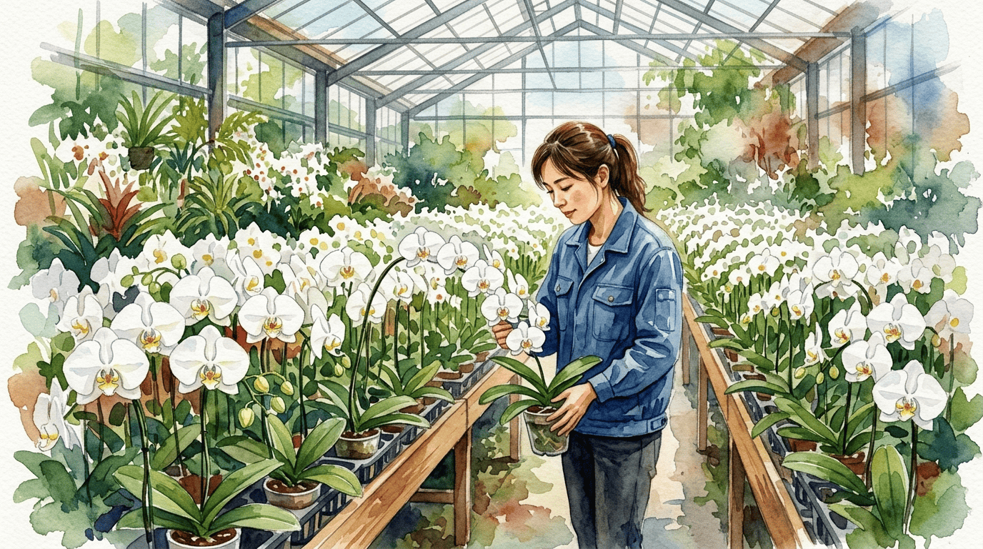 Scena storica illustrata per Orchidea falena