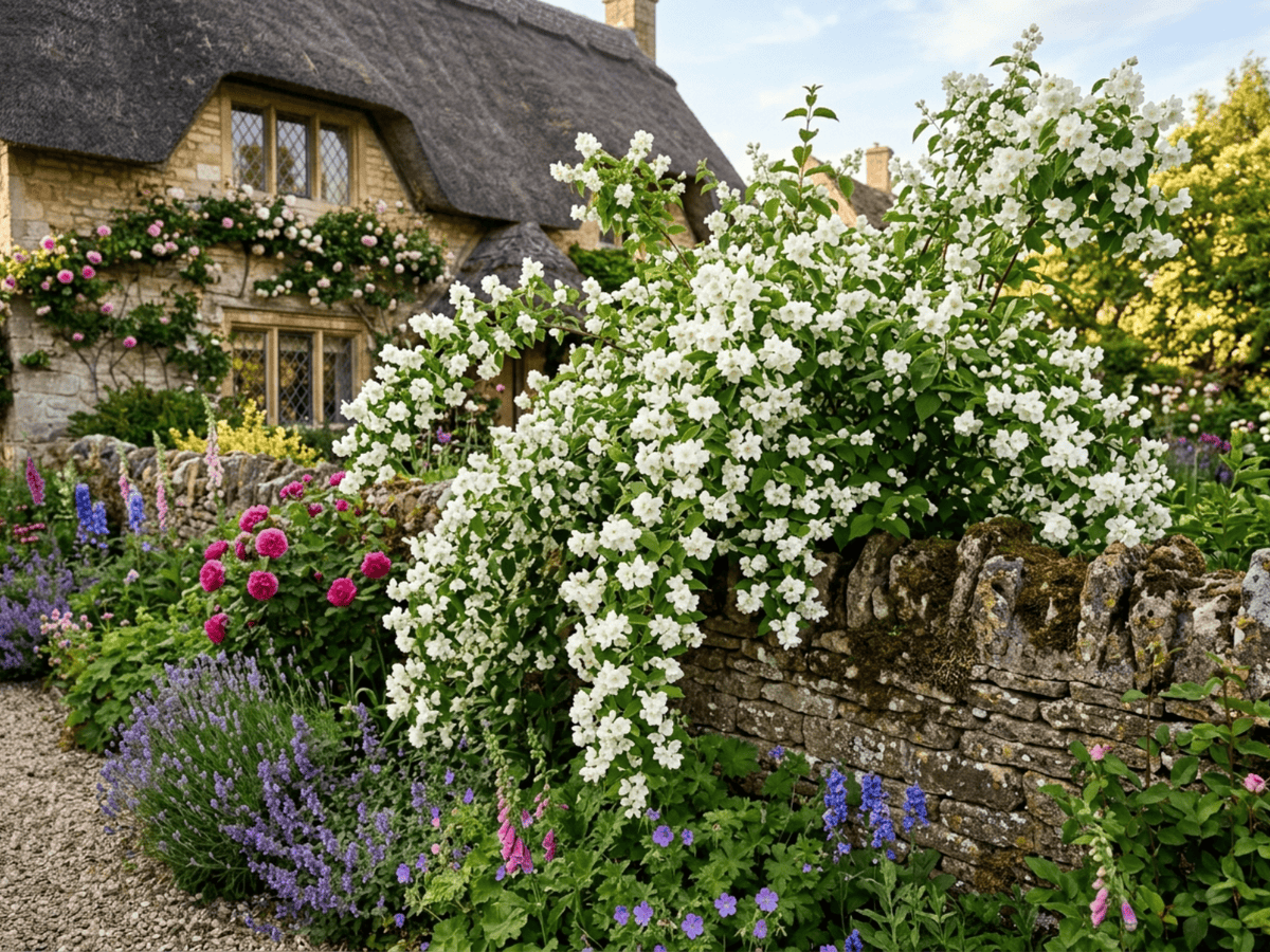 Sweet Mock Orange in a garden setting