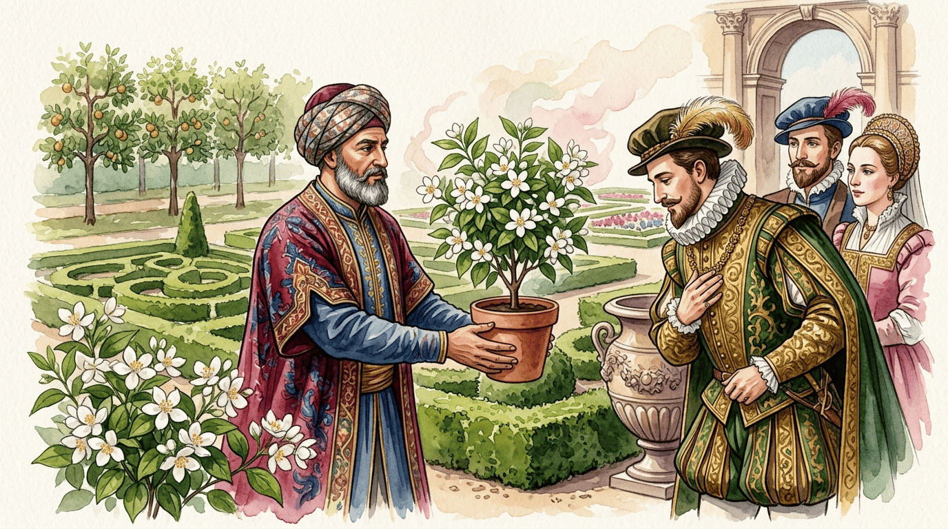 Illustrated historical scene for Sweet Mock Orange