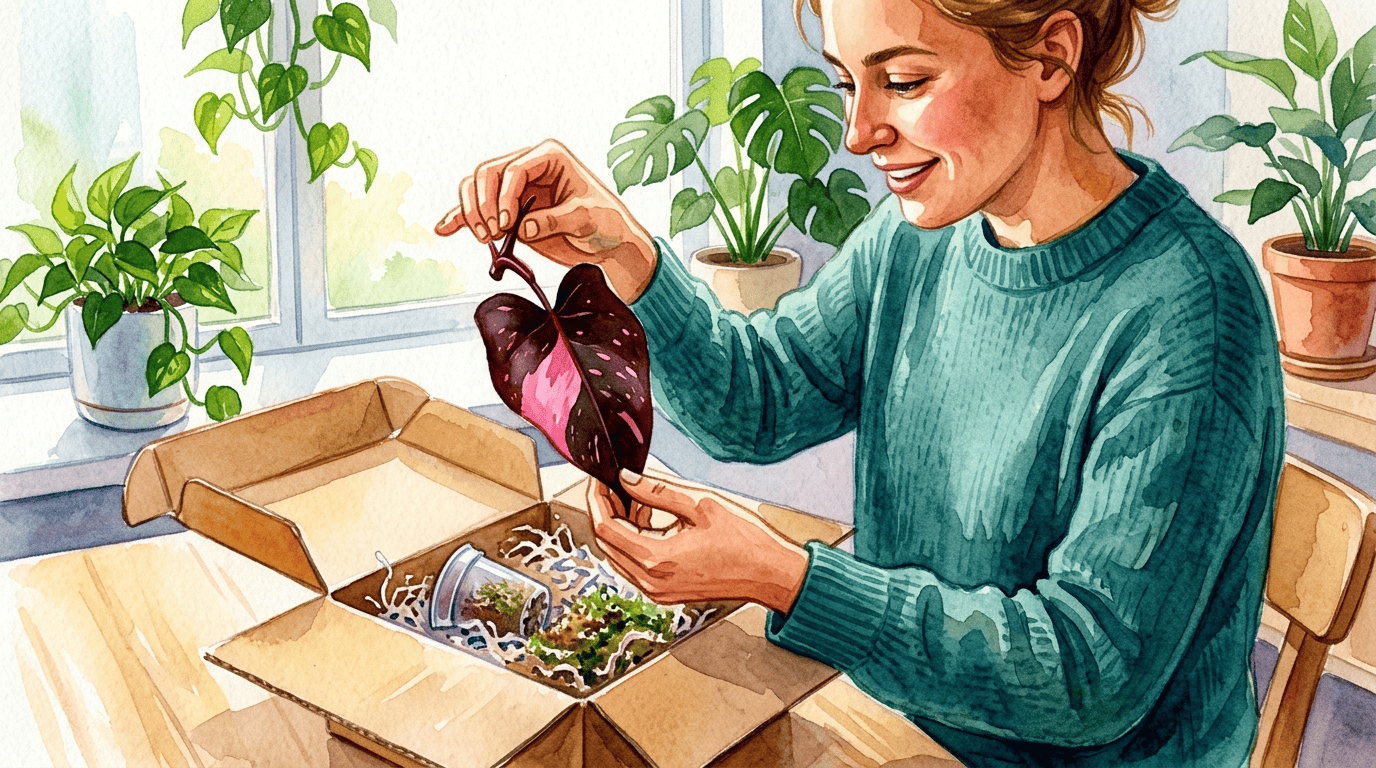 Scène historique illustrée pour Philodendron rougissant